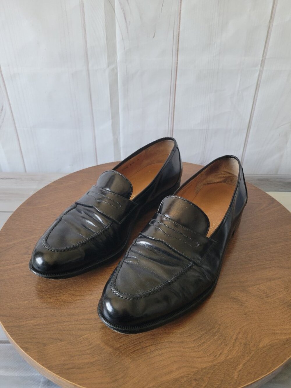 Salvatore Ferragamo Men’s 11.5D Black Leather Penny Loafers. Classic Men’s Dress